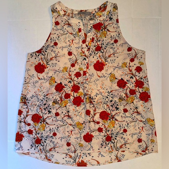 Dalia Tops - Dalia Floral Print Sleeveless Blouse - Medium, PTP: 19 1/2”